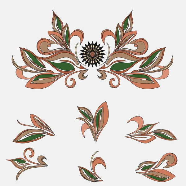 Abstrakte Set floralen Hintergrund — Stockvektor