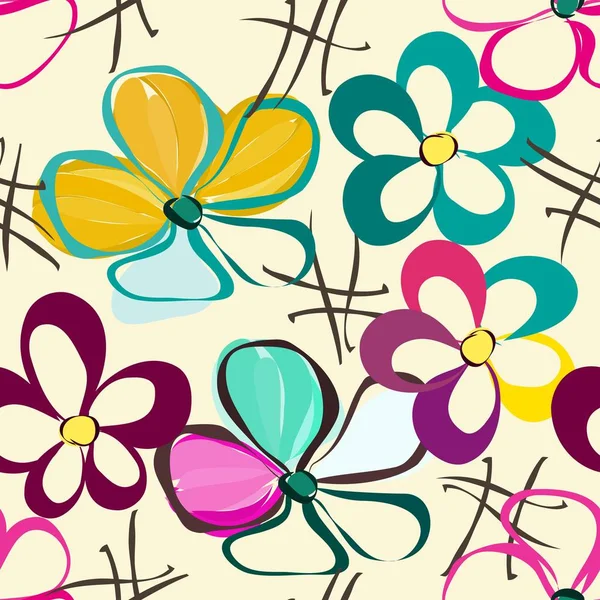 Fondo de patrón sin costura flor abstracta — Vector de stock