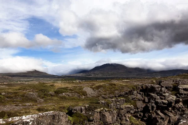 Les Plaques Tectoniques Eurasiennes Nord Américaines Parc National Thingvellir Islande — Photo