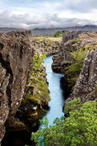 Euraziatische Noord Amerikaanse Tektonische Platen Nationaal Park Thingvellir Ijsland — Stockfoto