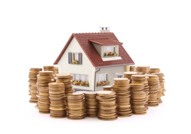 Sikke yığını ile ev 