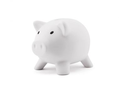 Kırpma yolu ile beyaz piggy banka 