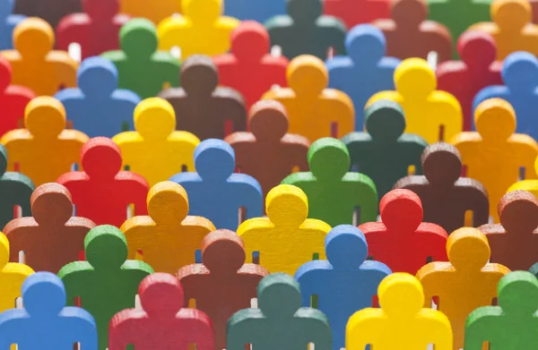 Colorful painted group of people figures — Stock Photo, Image