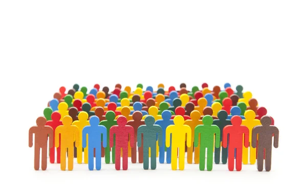 Colorful painted group of people figures on white background — Stock Photo, Image