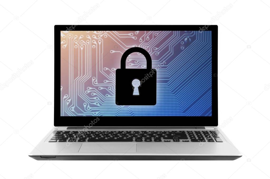 Computer security system on laptop 
