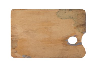 Kırpma yolu ile beyaz arka plan üzerinde izole sanatçının paleti boş 