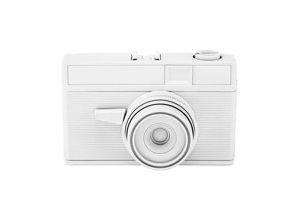 Vintage White Photo Camera Clipping Path — Stock Photo, Image