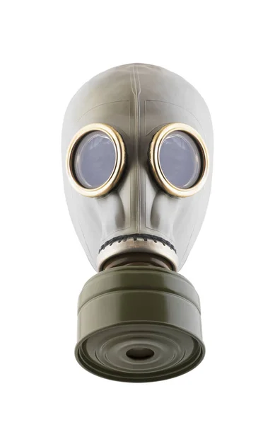 Gasmasker Geïsoleerd Witte Achtergrond Met Knippad Milieuverontreiniging — Stockfoto