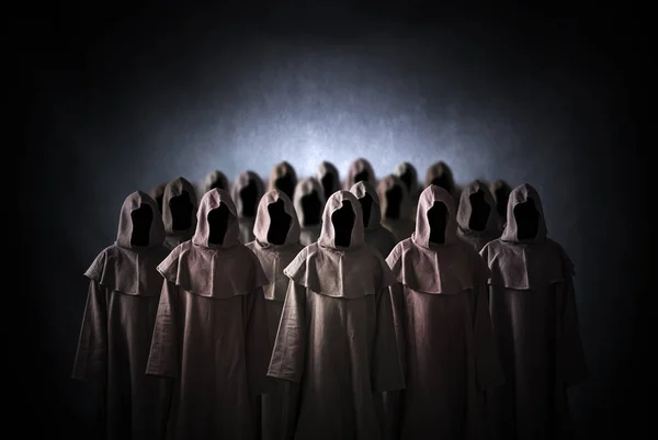 Group Scary Figures Hooded Cloaks — Stock Photo, Image