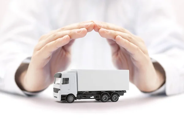 Cargo Delivery Truck Protected Hands — Stock Photo, Image
