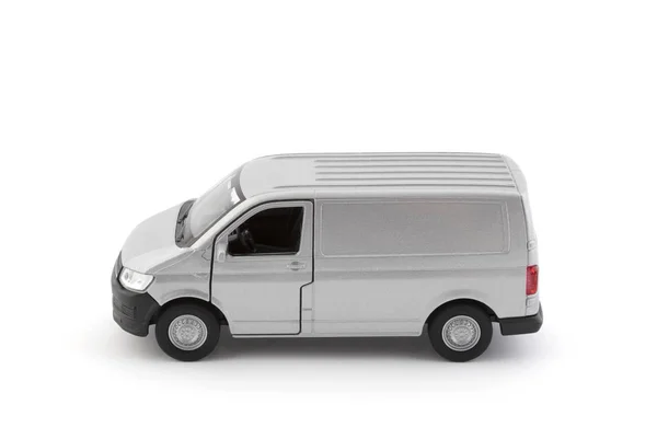 Transport Silver Van Car White Background Clipping Path — Stock Photo, Image