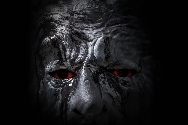 Scary Figure Mask Dark Macro Shot — Stock Photo, Image
