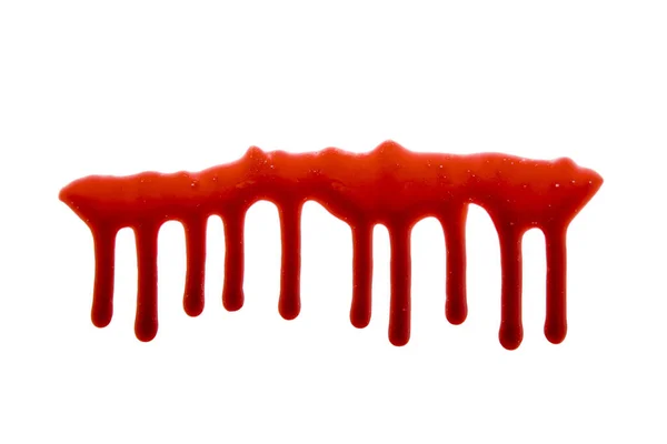 Dripping Blood Isolated White Clipping Path — Stock Photo, Image