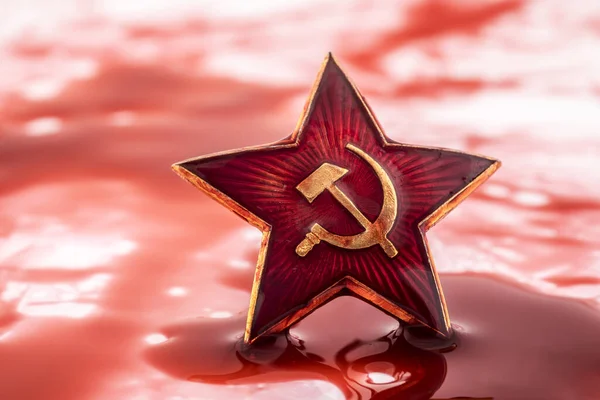 Soviet Red Star Badge Blood — Stock Photo, Image