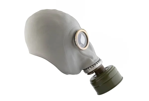 Máscara Gás Isolada Fundo Branco Com Caminho Recorte Poluição Ambiental — Fotografia de Stock
