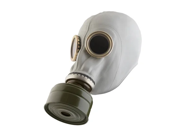 Máscara Gás Isolada Fundo Branco Com Caminho Recorte Poluição Ambiental — Fotografia de Stock
