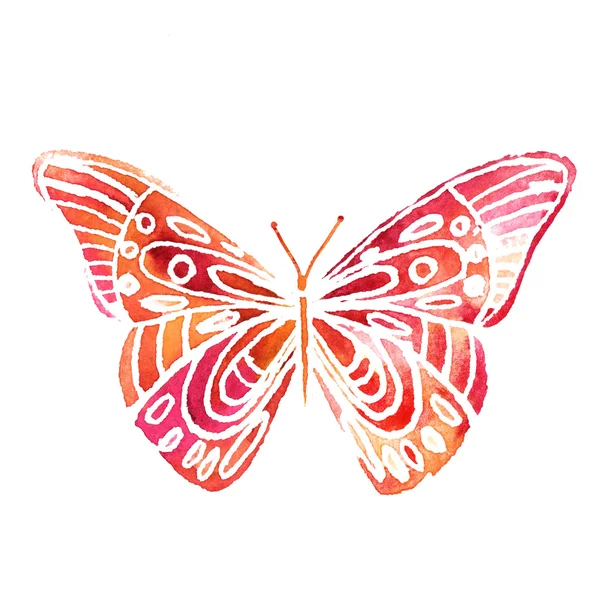 Decorative watercolor butterfly — Stock Photo, Image