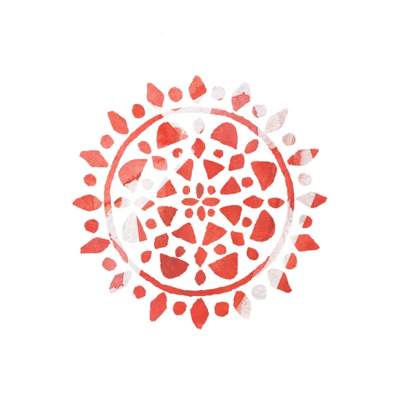 Geometrik mandala kırmızı — Stok fotoğraf