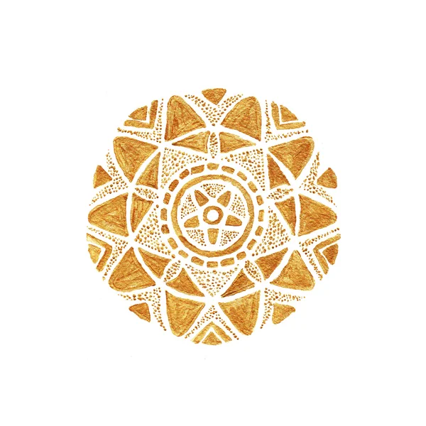 Altın renkli geometrik mandala — Stok fotoğraf