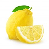 Isolated cut lemon fruit