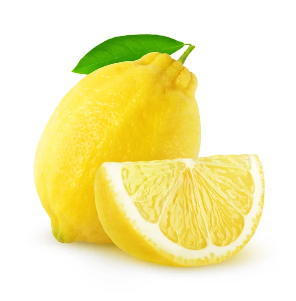 Frutta di limone tagliata isolata — Foto Stock