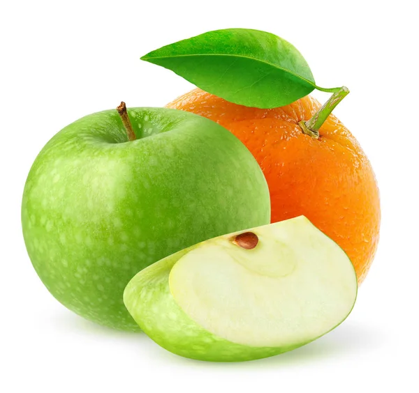 Isolierte Apfel und Orange — Stockfoto