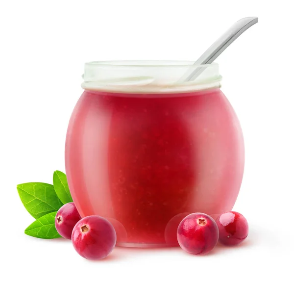 Geïsoleerde cranberry gelei — Stockfoto