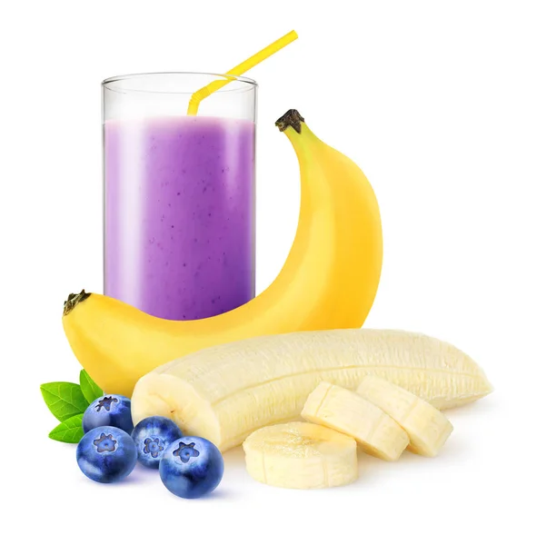 Blueberry banana smoothie — Stock Photo, Image