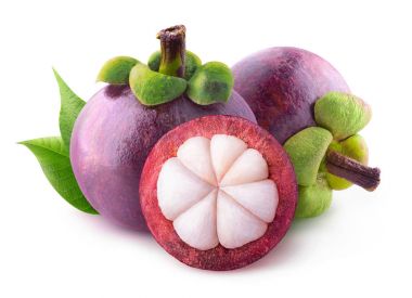 İzole mor mangosteens