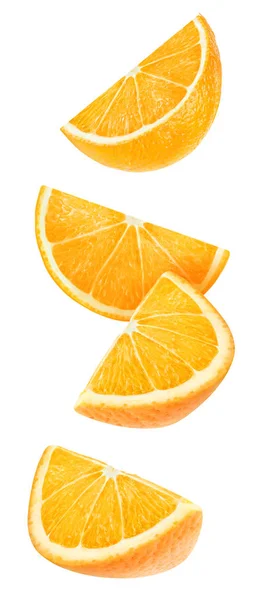 Isolated falling orange pieces — Stock Photo, Image