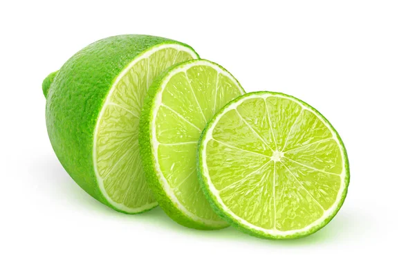 Limão em fatias isoladas — Fotografia de Stock