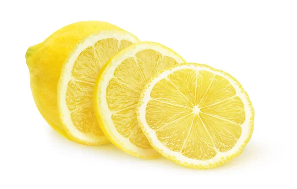 Изолированный нарезанный лимон — стоковое фото
