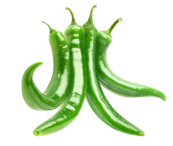 Izolované zelené papriky — Stock fotografie