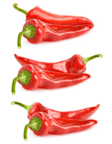 Isolierte Sammlung roter Paprika — Stockfoto