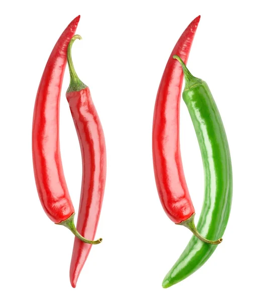 Yin i Yang chili peppers — Zdjęcie stockowe