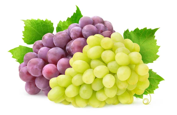 Uvas brancas e vermelhas isoladas — Fotografia de Stock