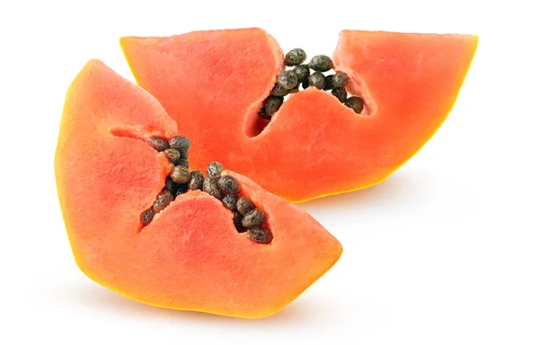 Isolated papaya wedges — Stock Photo, Image