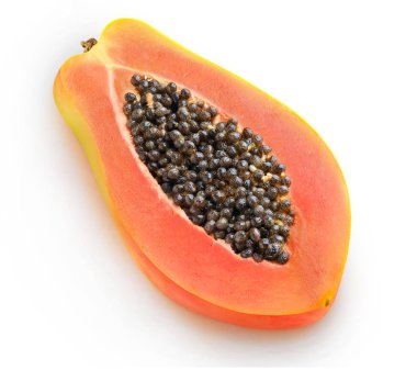 İzole edilmiş papaya yarısı