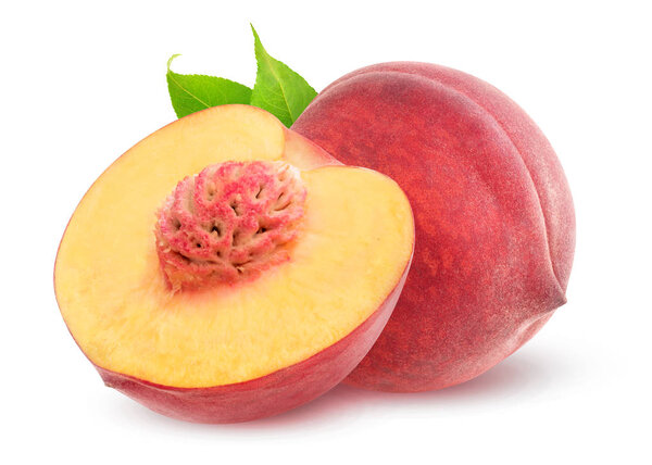 Isolated cut peaches