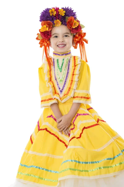 Geleneksel Meksika elbise ve saç parça