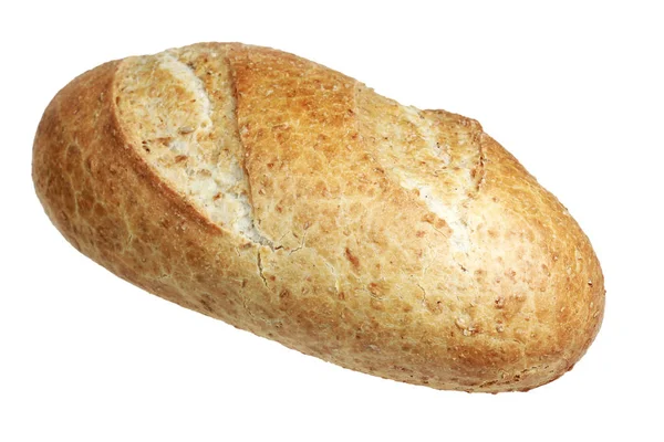 Lunga pagnotta di pane su fondo bianco — Foto Stock