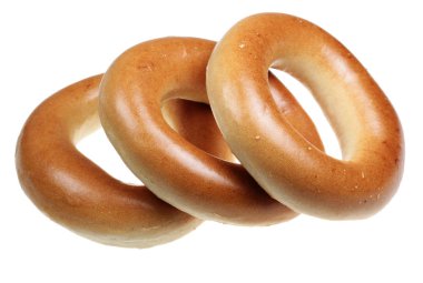 Beyaz bir arka planda simit
