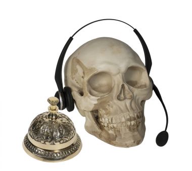 Kafatası ses mikrofon ve hizmet Bell ile