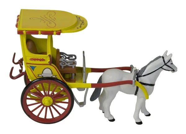 Лошадь тянет пассажирский вагон — стоковое фото