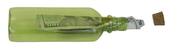 C-Note em uma garrafa — Fotografia de Stock
