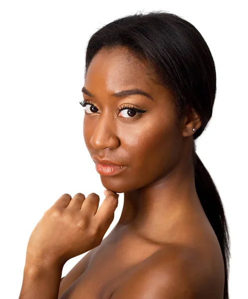 Retrato de beleza de uma mulher afro-americana — Fotografia de Stock