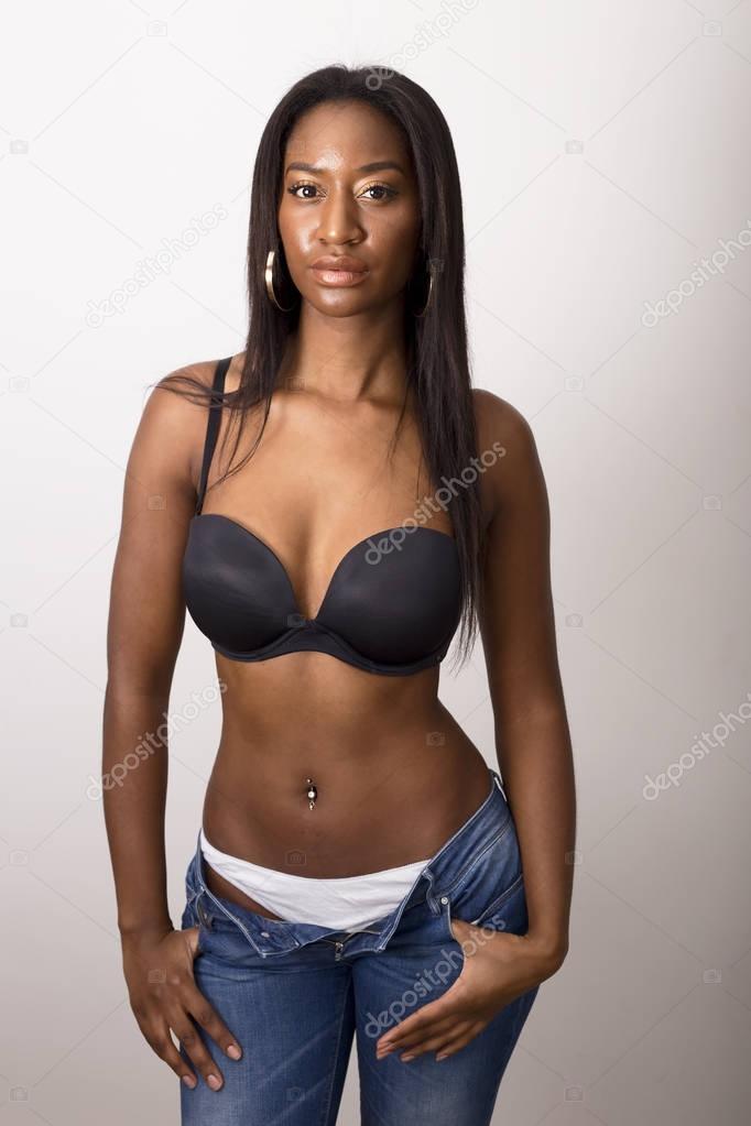 young woman posing showing her underwear