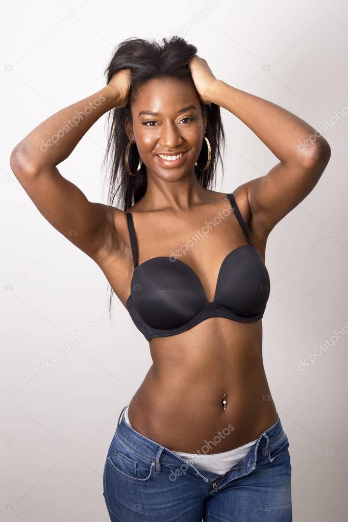 young woman posing showing her underwear