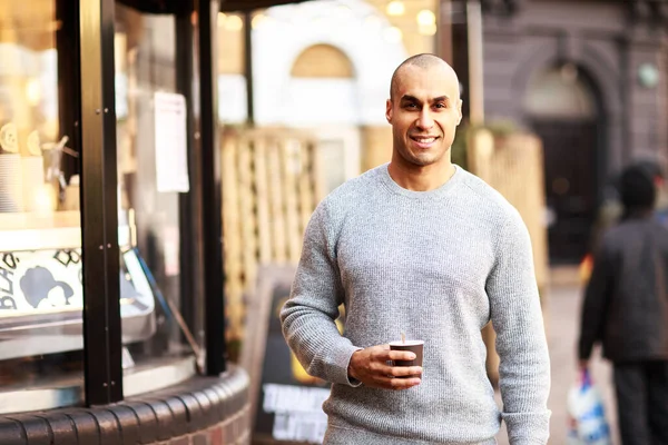 Young Man Holding Coffee — Stock Photo, Image