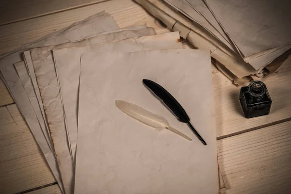 Feathers and old papers